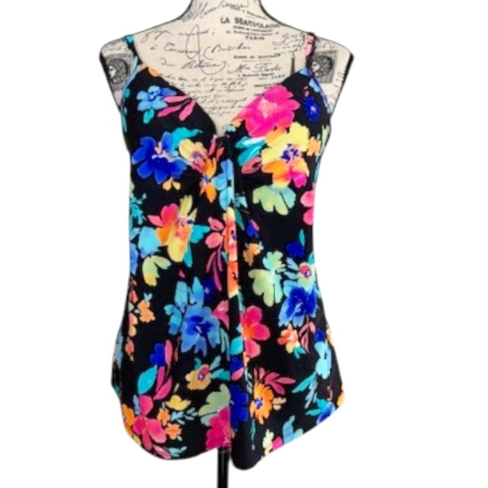 Island Escape Scorpio Floral Tankini Top NWOT